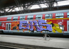 Graffiti Train in Leipzig - Photo by VonBerg - GRS, Leipzig (2013)