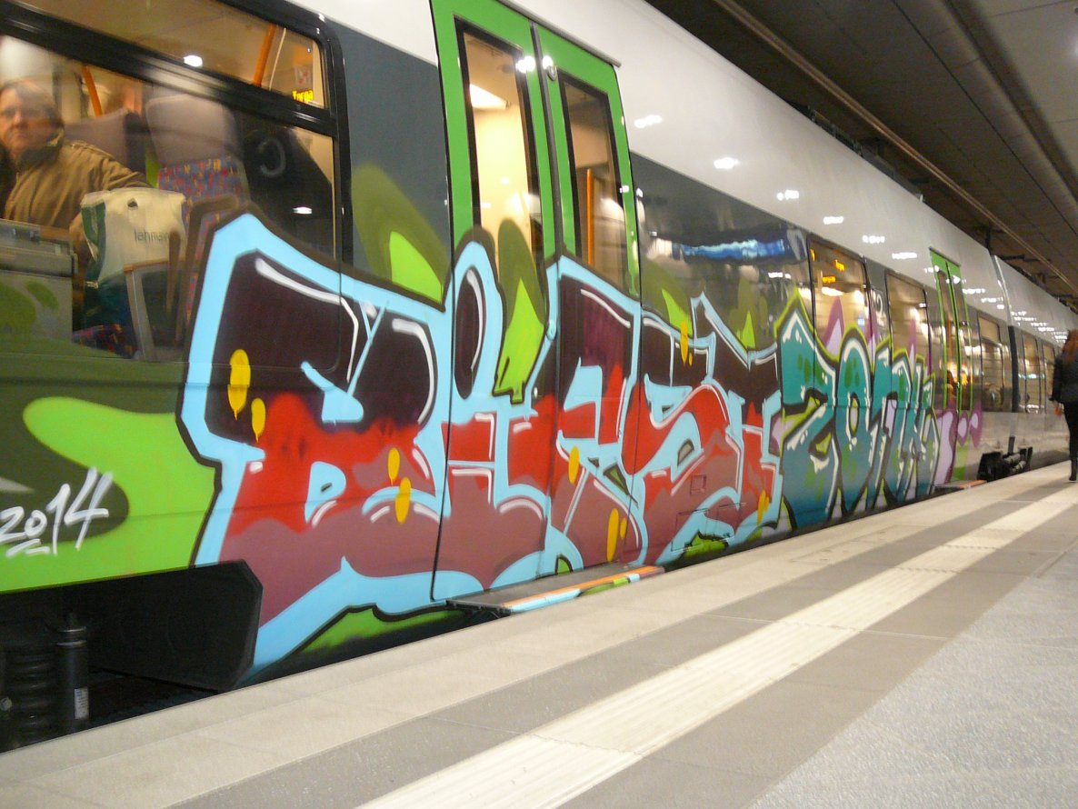 Graffiti Train in Leipzig - Photo by VonBerg - Biest, Zonk, Leipzig (2014)