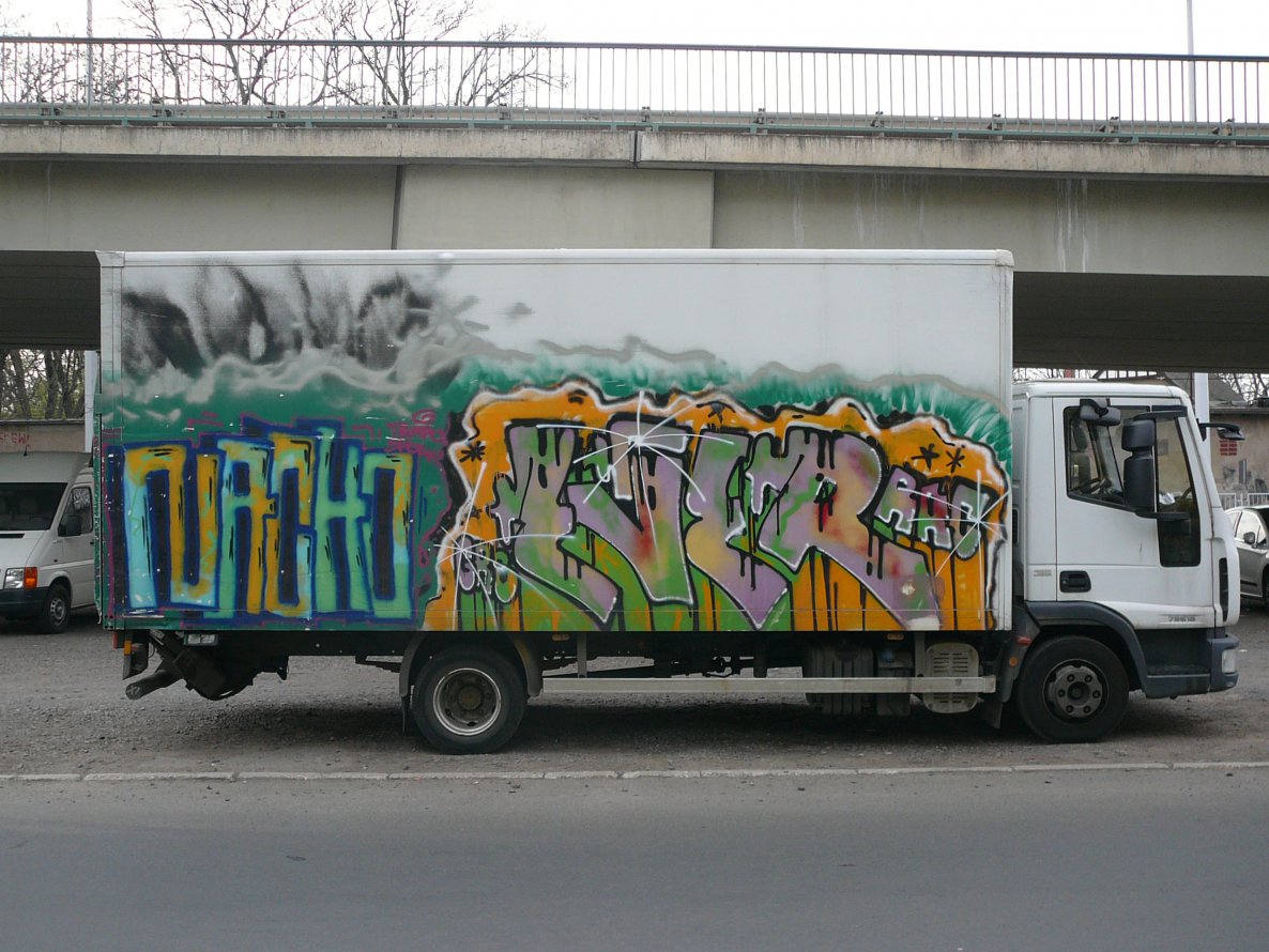 Graffiti Bombing in Leipzig - Photo by VonBerg - Nacho, Ever, Rac