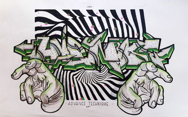 Graffiti Sketch in Abu Dhabi - Photo by WERT159