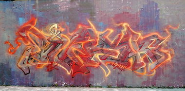 Graffiti Wall in Augsburg - Photo by WESK17 - wesk, DX, Burning (2017)