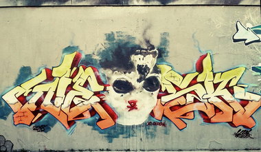 Graffiti Wall - Photo by WESK17 - wesk, DX, skull (2018)