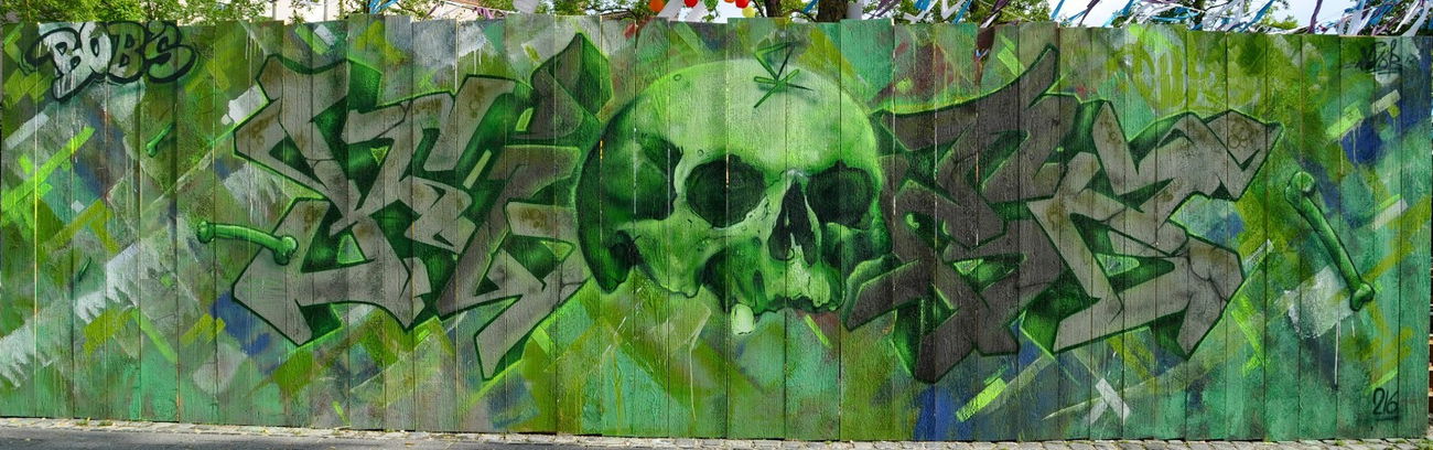 Graffiti Wall in Augsburg - Photo by WESK17 - wesk, kiez, skull (2016)