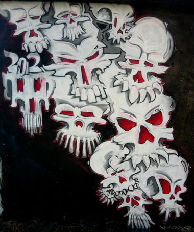 Graffiti Wall in Popovo - Photo by WILK - skull, wilk, bulgaria (2013)