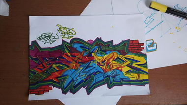 Graffiti Sketch in ?stanbul - Photo by WOPE (2013)