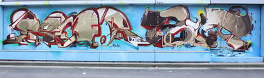 Graffiti Wall in Leverkusen - Photo by WORLDSTREETART - Semor, pout, opladen (2014)