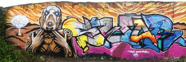Graffiti Wall in Köln - Photo by WORLDSTREETART - REA, köln, underground (2014)