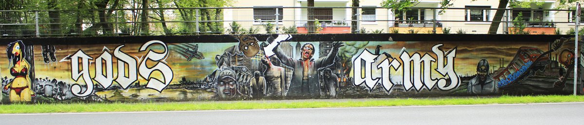 Graffiti Wall in Monheim am Rhein - Photo by WORLDSTREETART - gods, army, monheim (2014)