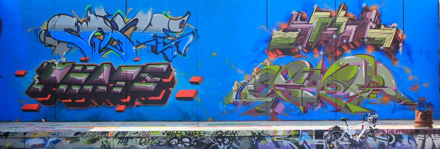 Graffiti Wall in Leverkusen - Photo by WORLDSTREETART - semor, phate, hall (2014)