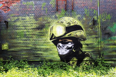 Graffiti Wall in Teufelsberg - Photo by WORLDSTREETART - PlotterroboterKEN (2015)