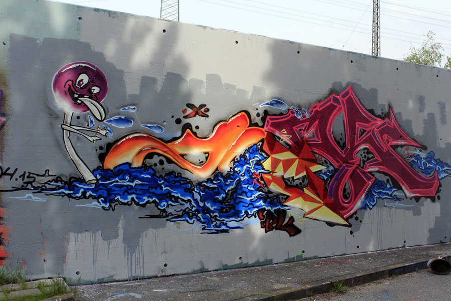 Graffiti Wall in Hamburg - Photo by WORLDSTREETART (2015)