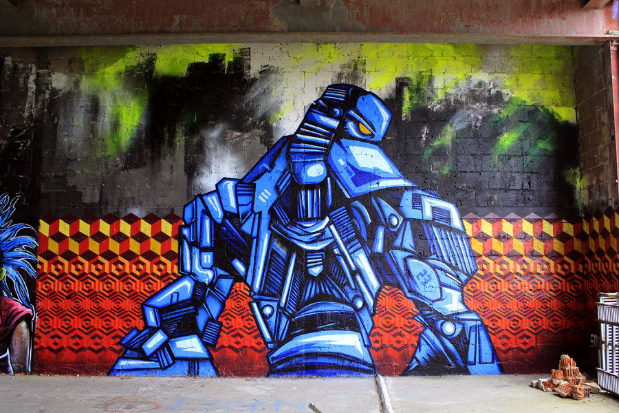 Graffiti Wall in Teufelsberg - Photo by WORLDSTREETART - snub, snub23 (2015)