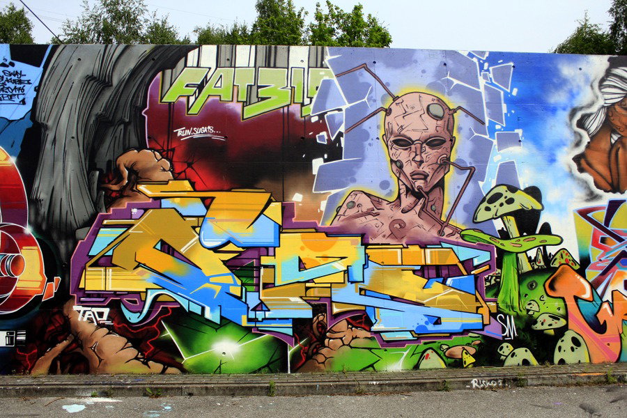 Graffiti Wall in Hamburg - Photo by WORLDSTREETART (2015)