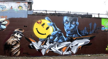 Graffiti Wall in Köln- stollbergerstrasse - Photo by WORLDSTREETART - octagon, salve, braunsfeld (2015)