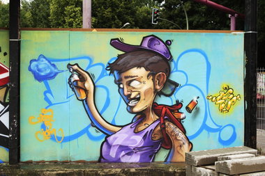 Graffiti Wall in Berlin - Photo by WORLDSTREETART (2015)