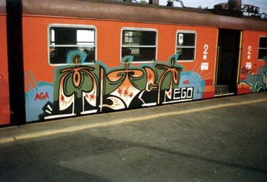 Graffiti Train in Warsaw - Photo by WWA022 - alter, ego