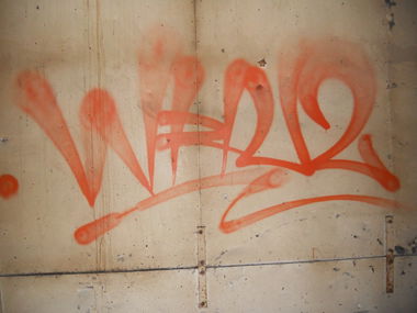Graffiti Bombing in Bergen - Photo by Waddap1 - Orange, Tag, Flares (2013)