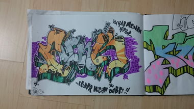 Graffiti Sketch in Oldenburg  - Photo by Warichnicht - Funk, cue