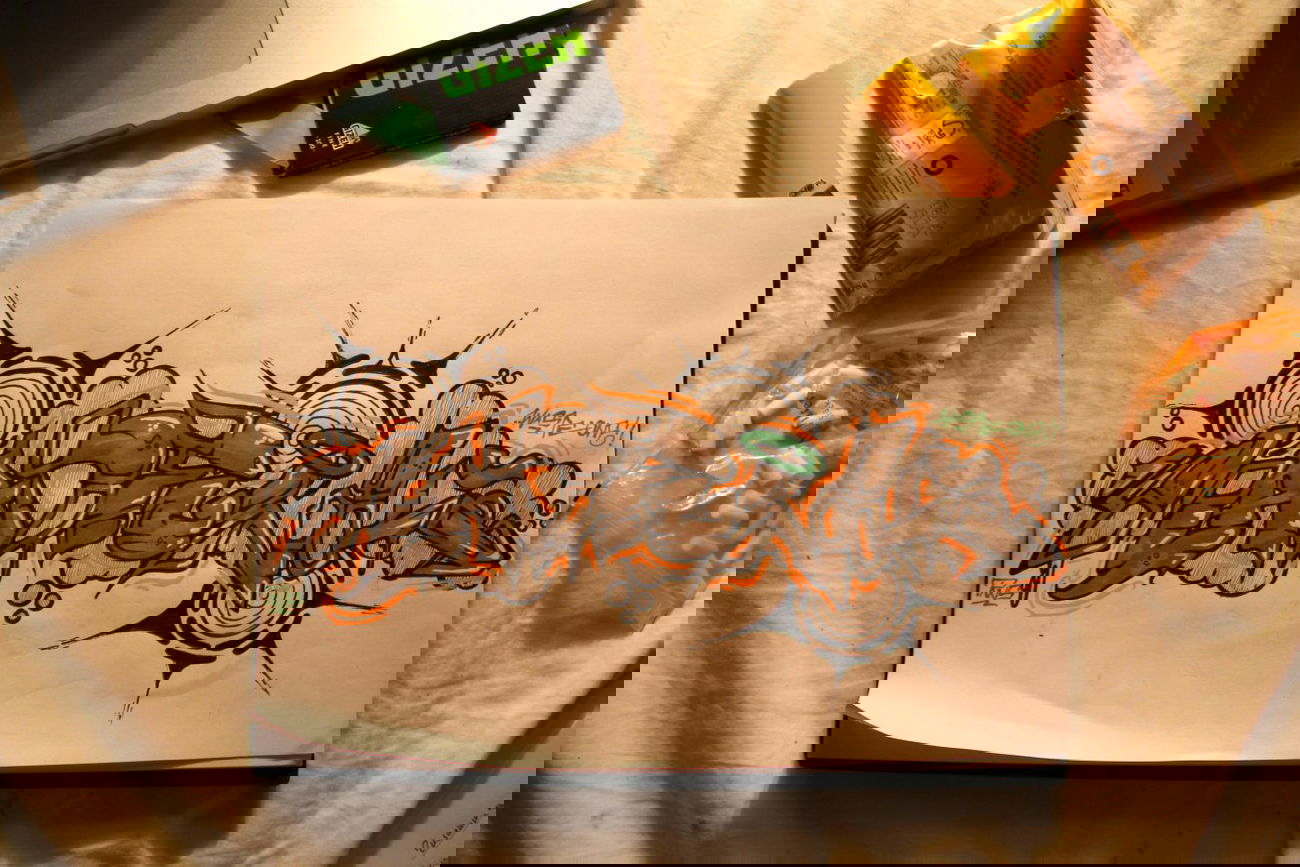 Graffiti Sketch - Photo by WasteOne - WasteOne