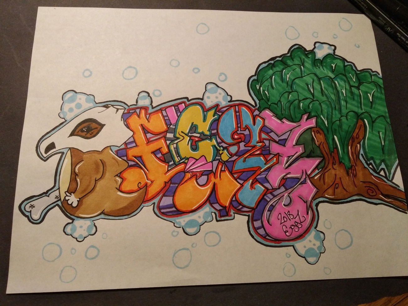 Graffiti Sketch in Shafter Ca - Photo by Westernbakey - eggz (2018)