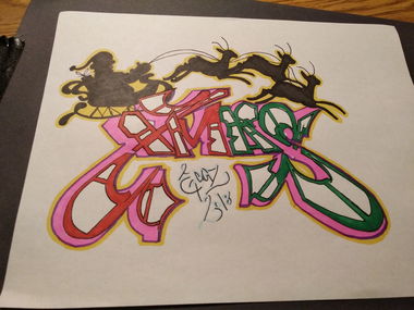 Graffiti Wall in Shafter Ca - Photo by Westernbakey - xmas, eggz (2018)