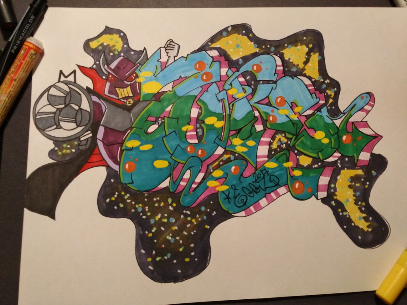 Graffiti Sketch in Shafter Ca - Photo by Westernbakey - eggz (2017)