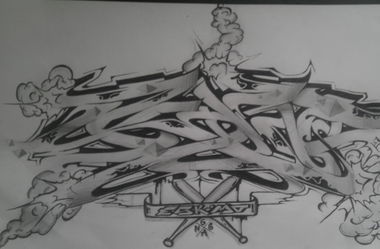 Graffiti Sketch in Tübingen - Photo by WhoKares - Kamosa, Boom, Flowin'