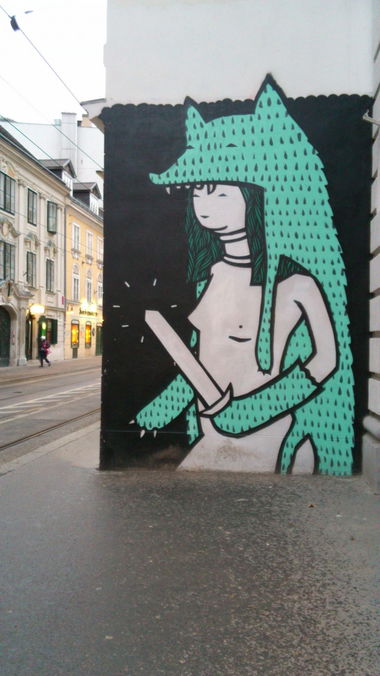 Graffiti Street Art in Vienna - Photo by Wolfneck - kid, acne, vienna
