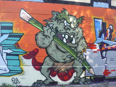 Graffiti Wall in austria - Photo by Wolfneck - character, vienna, danube