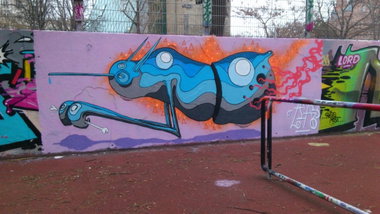 Graffiti Wall in Vienna - Photo by Wolfneck - zfa, character, vienna