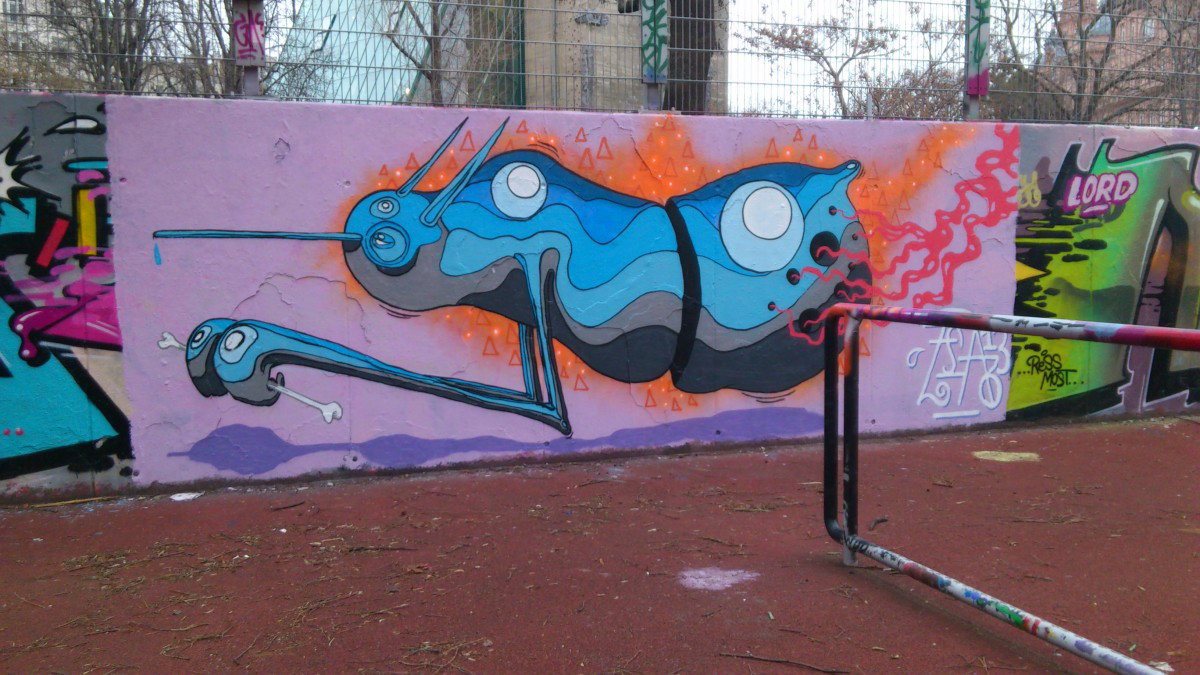 Graffiti Wall in Vienna - Photo by Wolfneck - zfa, character, vienna