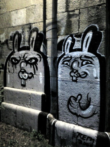 Graffiti Wall in Vienna - Photo by Wolfneck - rem, rabbit, eye