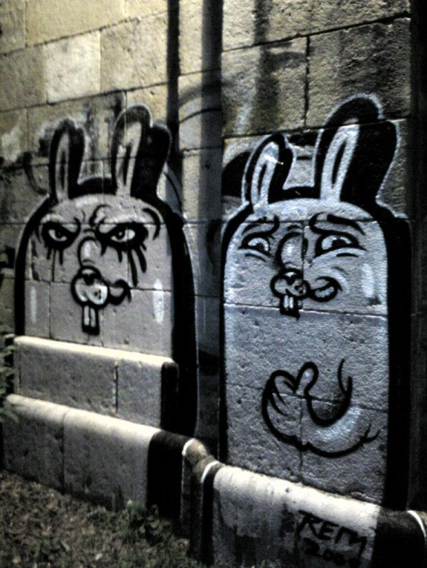 Graffiti Wall in Vienna - Photo by Wolfneck - rem, rabbit, eye
