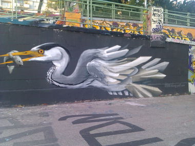 Graffiti Wall in Vienna - Photo by Wolfneck - wien, vienna, danube