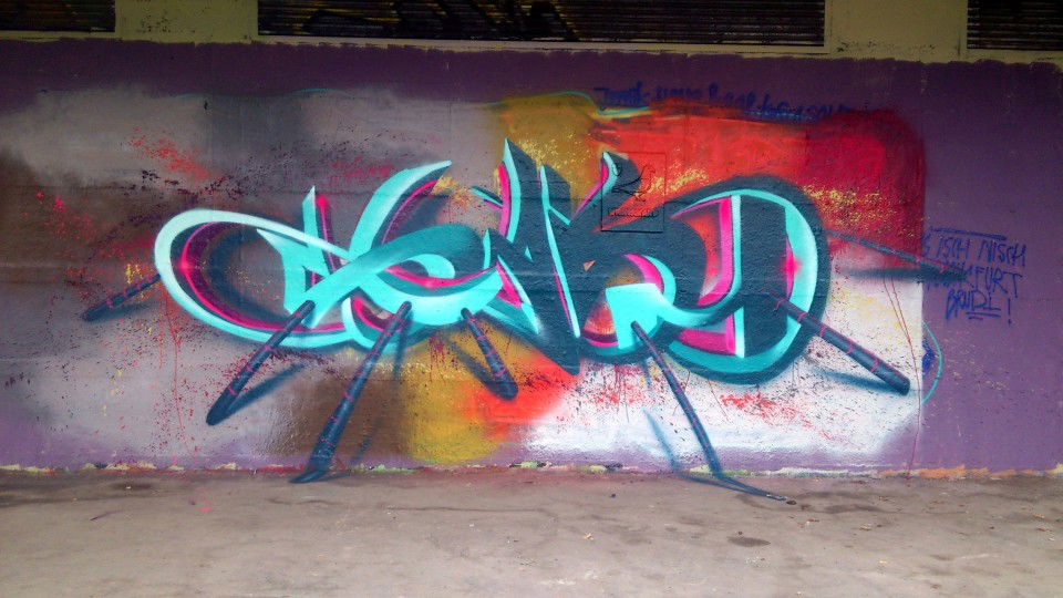 Graffiti Wall in Vienna - Photo by Wolfneck - piece, 3d, vienna