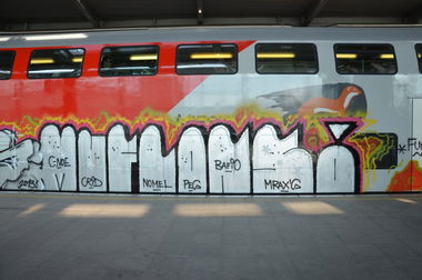 Graffiti Train in Vienna - Photo by Wolfneck - train, zug, vienna