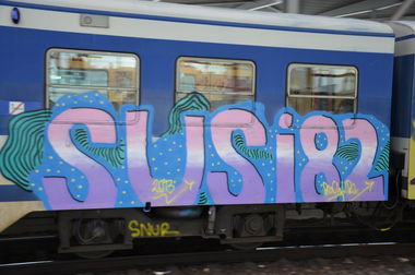 Graffiti Train in Vienna - Photo by Wolfneck - train, sbahn, graffiti