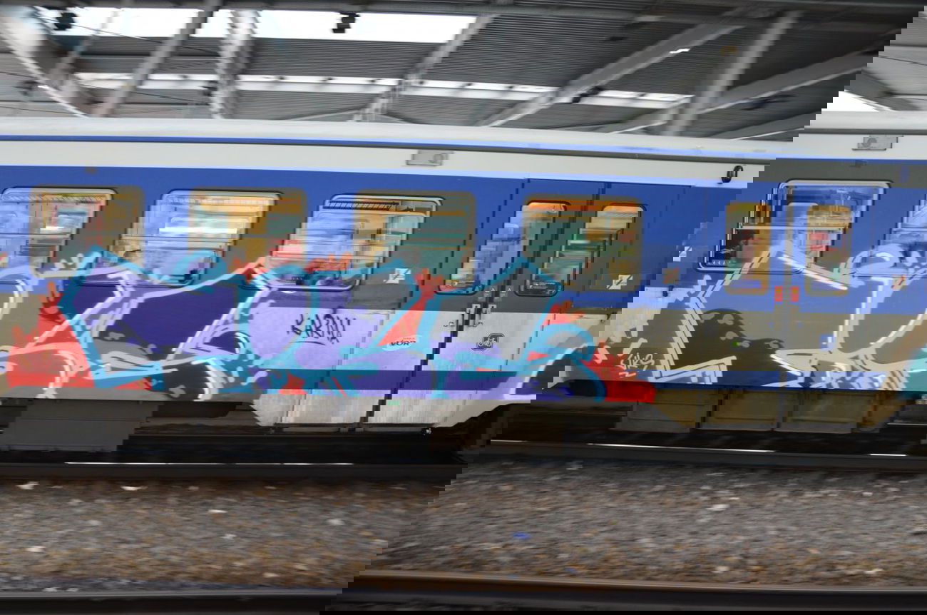 Graffiti Train in Vienna - Photo by Wolfneck - tise, train, wien