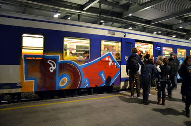 Graffiti Train in Vienna - Photo by Wolfneck - graffiti, trains, train