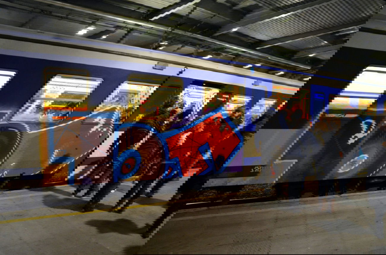 Graffiti Train in Vienna - Photo by Wolfneck - graffiti, trains, train