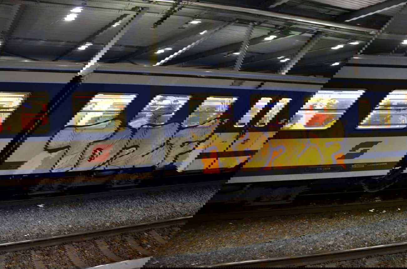 Graffiti Train in Vienna - Photo by Wolfneck - td2f, too, drunk