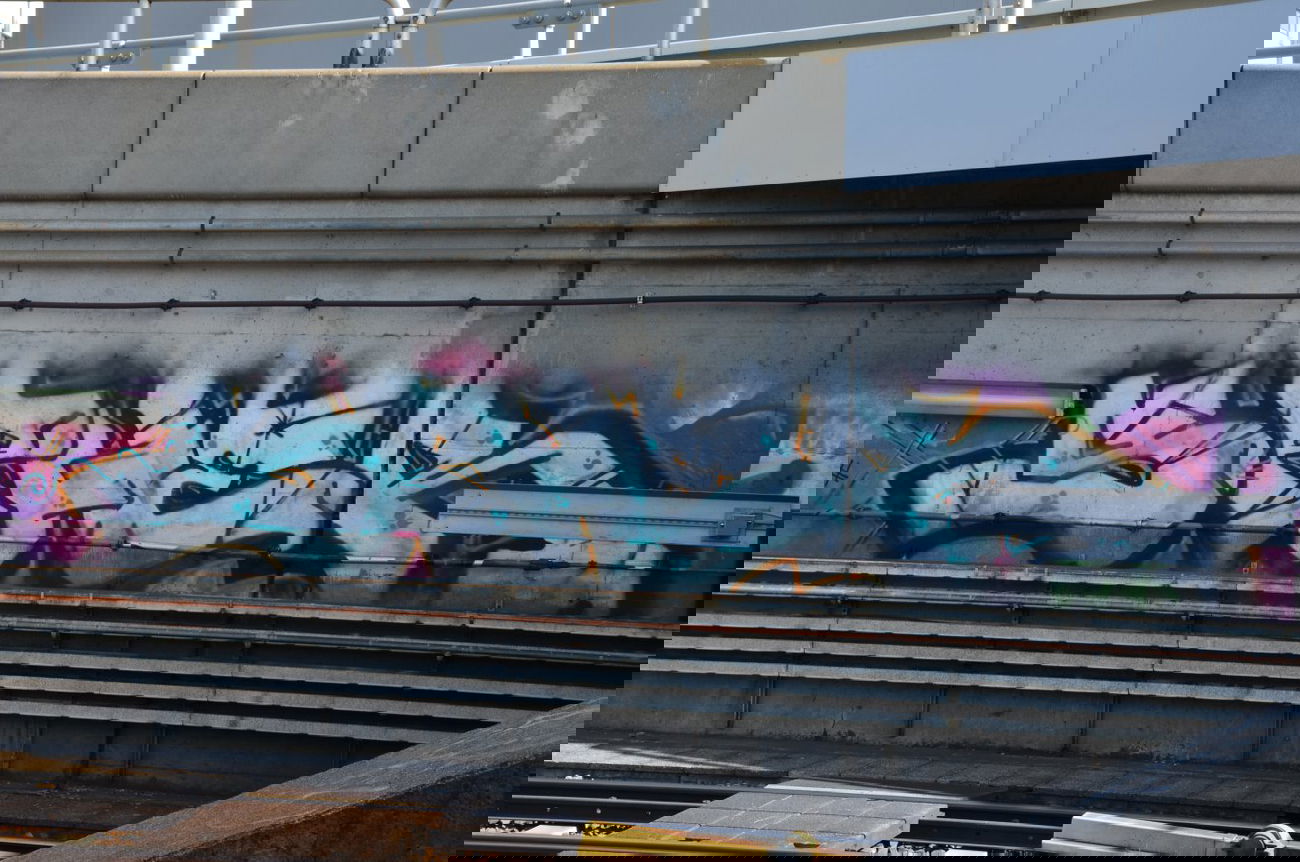 Graffiti Bombing in Vienna - Photo by Wolfneck - line, subway, graffiti