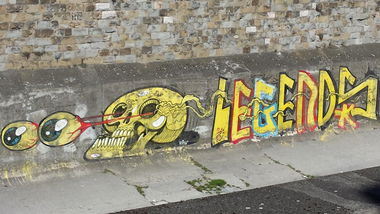 Graffiti Bombing in Vienna - Photo by Wolfneck - legends, graffiti, skull