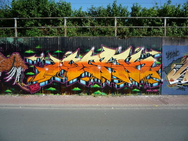 Graffiti Wall in Ahlen - Photo by Worker - Work, Athok, Vins75 (2013)