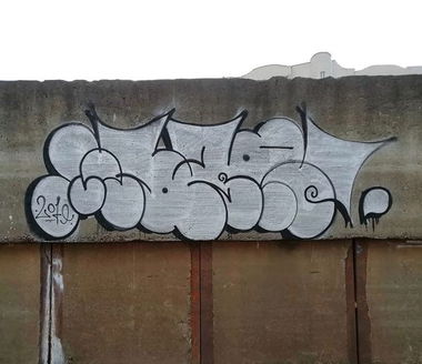 Graffiti Wall - Photo by Wozer - throwup, throwie (2019)