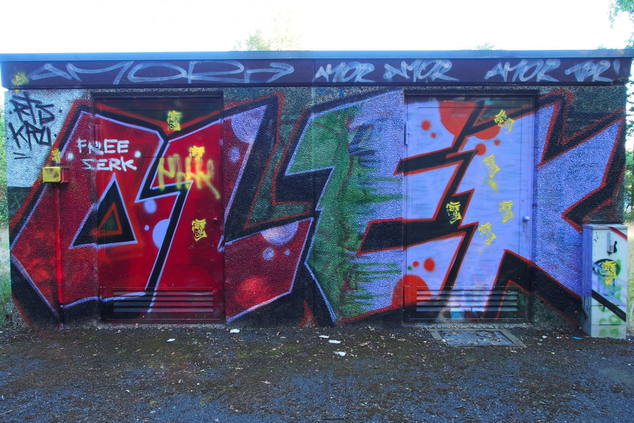Graffiti Bombing - Photo by WurstUndKaese - Olek, Free, serk (2013)
