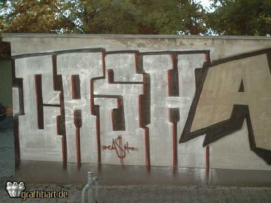 Graffiti Bombing - Photo by WurstUndKaese - AK, CASH, Gütesloh (2001)