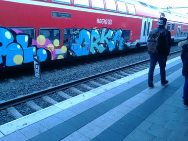 Graffiti Train - Photo by WurstUndKaese - Orka, Bielefeld (2014)