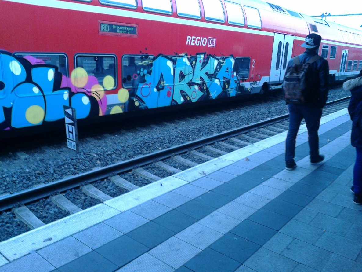 Graffiti Train - Photo by WurstUndKaese - Orka, Bielefeld (2014)