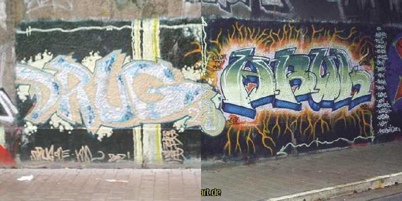 Graffiti Wall - Photo by WurstUndKaese - Drug, Arok, gütersloh (2002)
